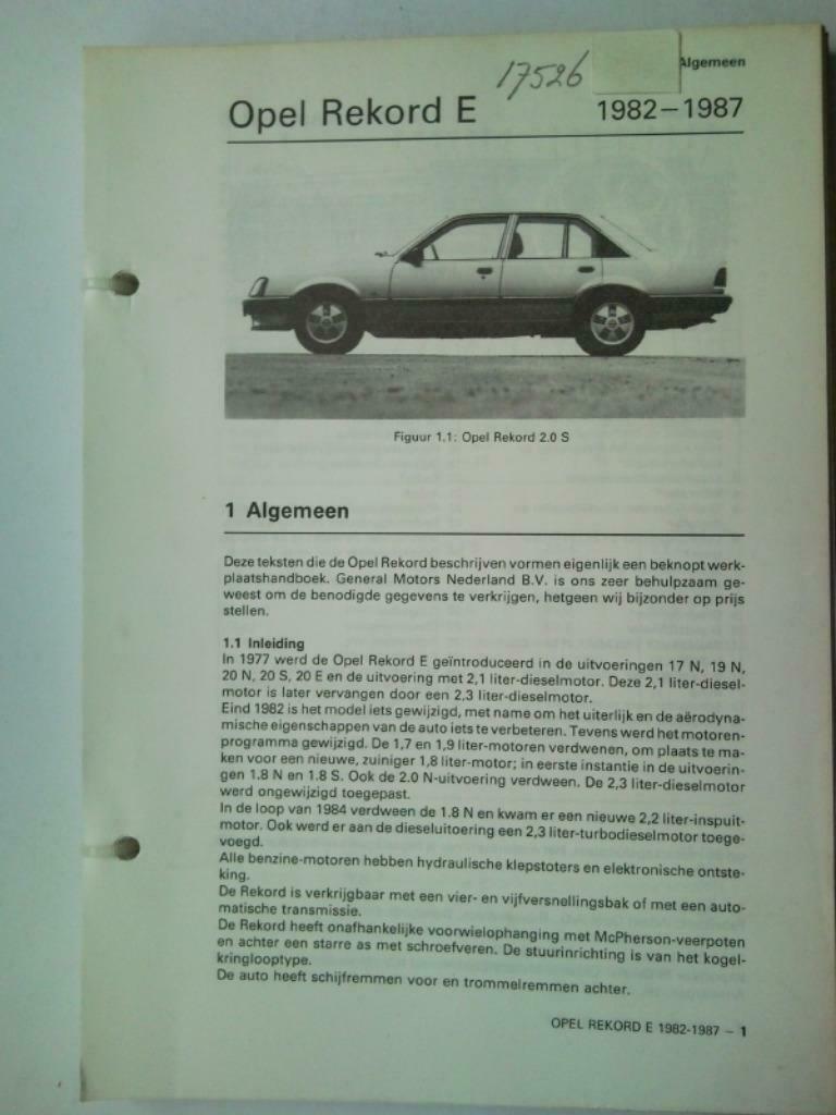Vraagbaak Opel Rekord E2 bwj 1982-1987, Enlèvement ou Envoi, Utilisé, Opel