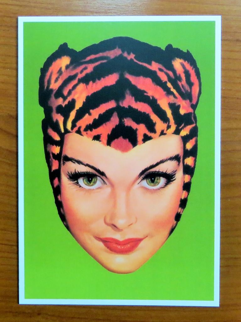 Carte postale à cigarettes Tigra - Dimensions: 15 x 10,5 cm, Collections, Articles de fumeurs, Briquets & Boîtes d'allumettes