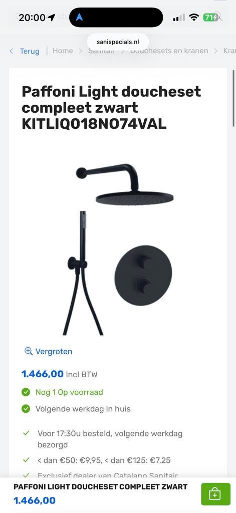 Paffoni, Ophalen, Zo goed als nieuw