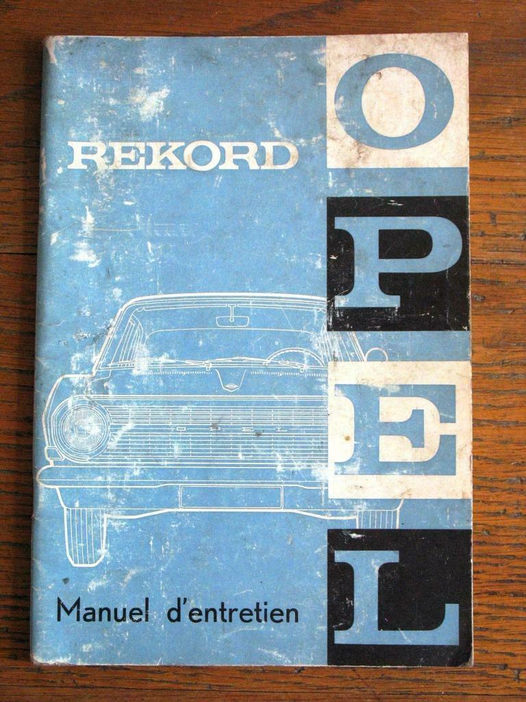 OPEL REKORD A - Notice d'entretien, Enlèvement ou Envoi