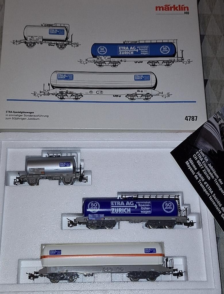 Märklin HO 4787 ketelwagenset Etra van de SBB, Enlèvement ou Envoi, Comme neuf, Wagon, Märklin