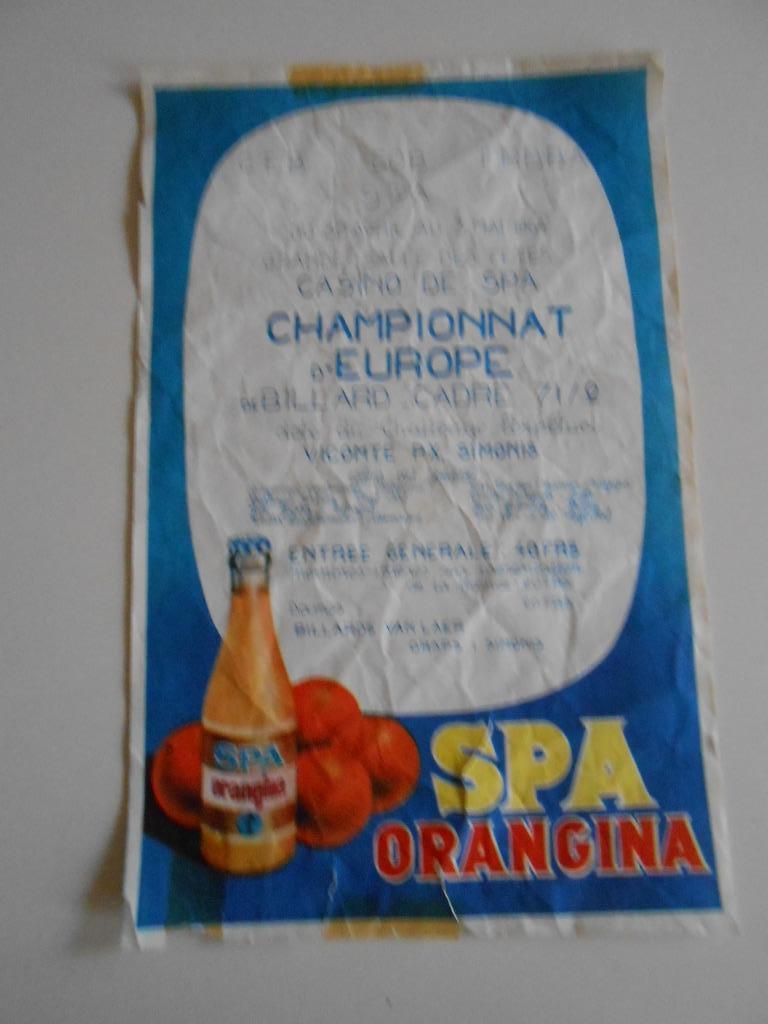 Kleine affiche Spa Orangina 1964, Verzamelen, Ophalen of Verzenden
