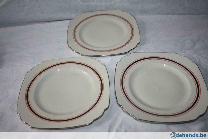 Lot de 3 formes spéciales de desserts fabriqués en Tchécoslo, Enlèvement ou Envoi, Utilisé, Assiettes(s)