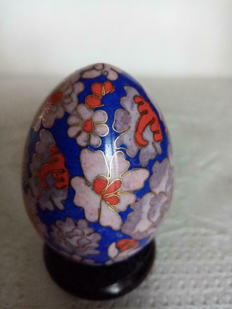 Twee Chinese decoratieve cloisonne metalen eieren 70/80, Ophalen of Verzenden, Koper