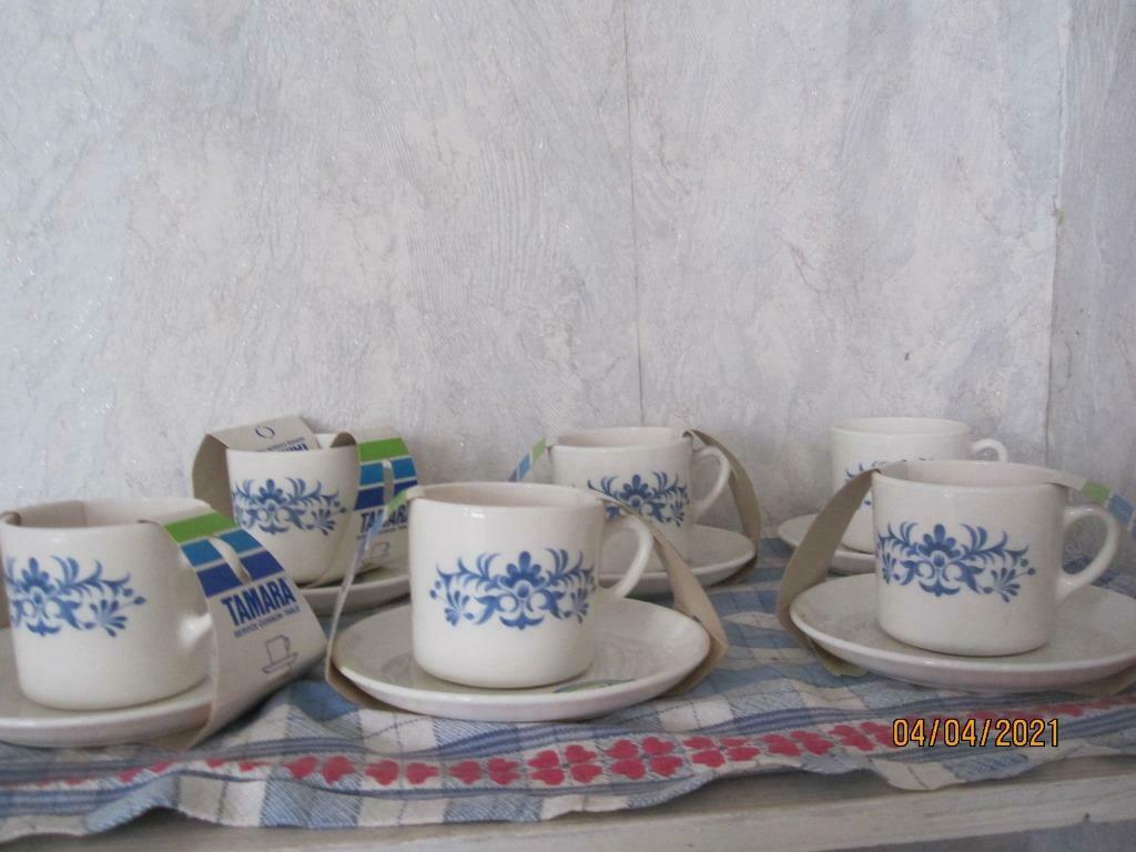 Set van 6 tassen met ondertassen,pyrex van Sovirel"Tamara", Huis en Inrichting, Ophalen, Nieuw, Glas, Kop(pen) en/of Schotel(s)