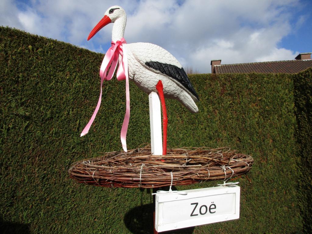 Geboorteborden / ooievaar / ooievaar op nest., Ophalen, Nieuw, Geboortebord