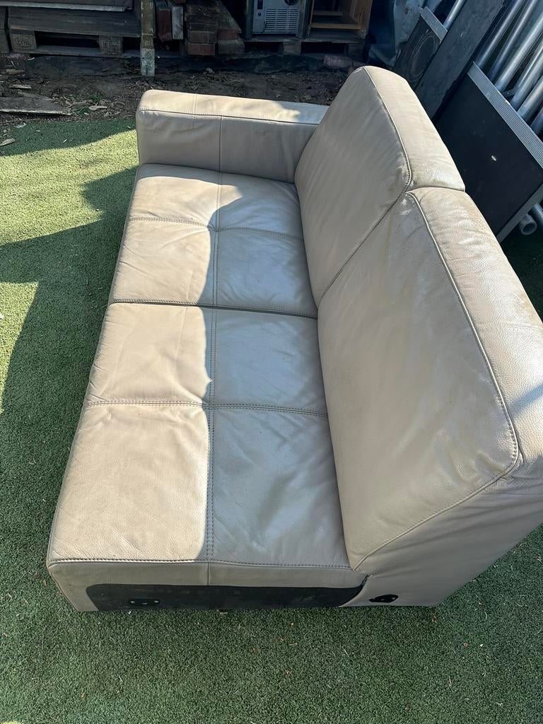 Echt lederen Hoekzetel, beige kleur!, Ophalen, Gebruikt