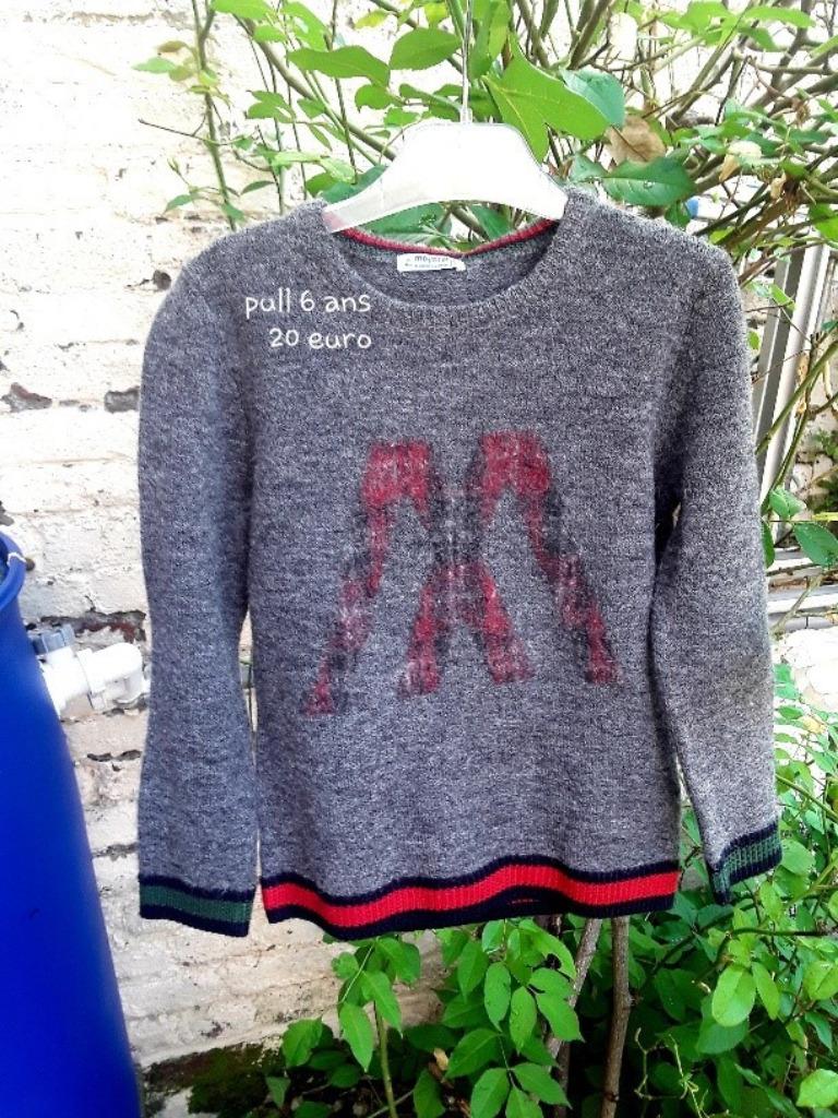 pull gris , laine acrylique , 6 ans (maryoral, Enlèvement ou Envoi, Neuf, Garçon ou Fille, Pull ou Veste