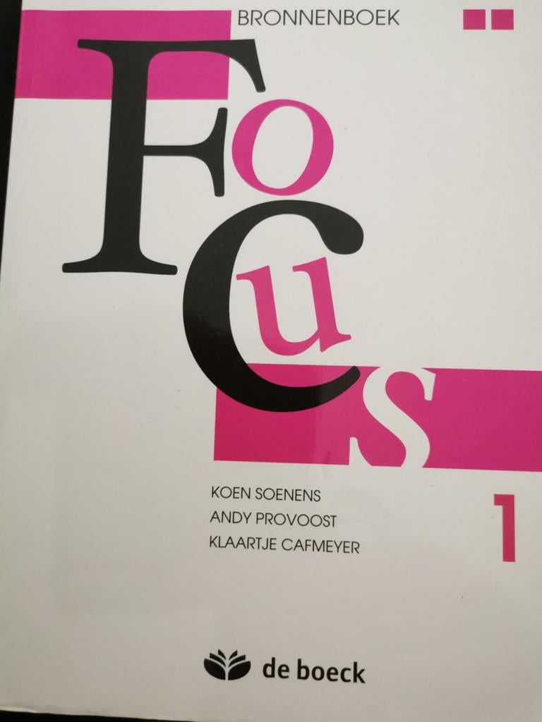 Focus 1- Bronnenboek, Boeken, Ophalen, Zo goed als nieuw, Nederlands, Klaartje Cafmeyer; Koen Soenens