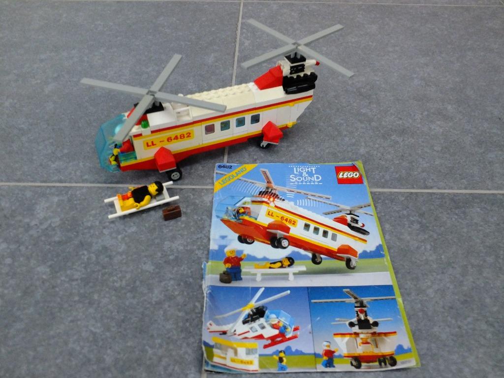 Lego 6482 - Hélicoptère médical (Rescue Helicopter), 1989, Enlèvement ou Envoi, Utilisé, Ensemble complet, Lego