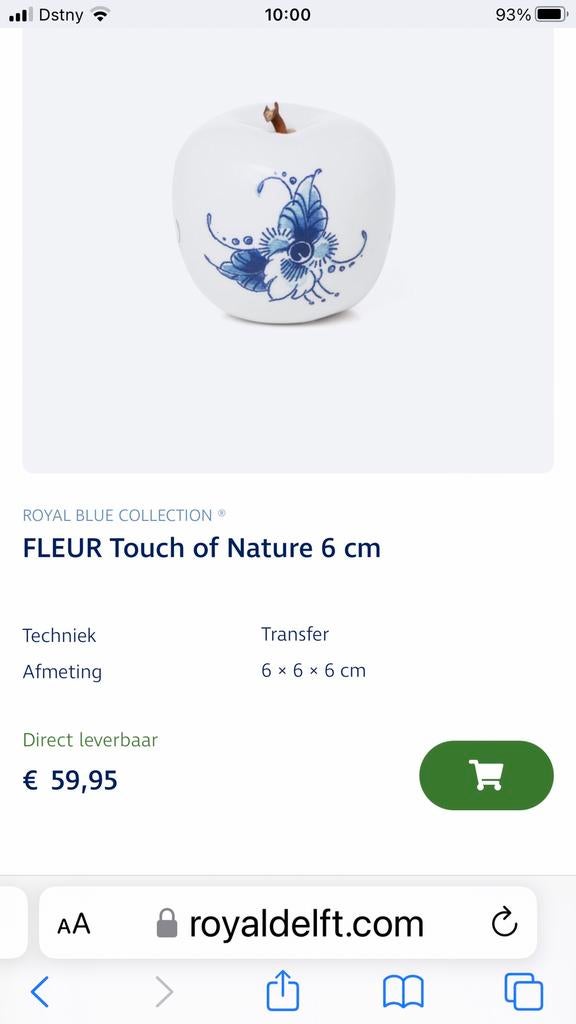Nieuw - Royal Delft appel 6 cm, Ophalen