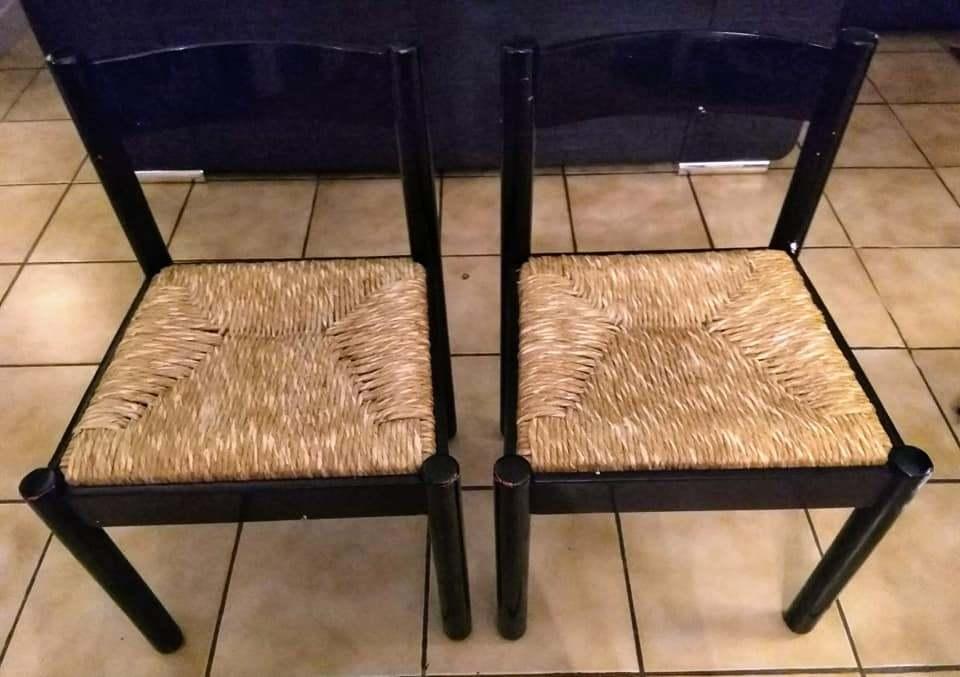 2 stoelen, Huis en Inrichting, Ophalen, Met rietenvlak, Gebruikt, Twee