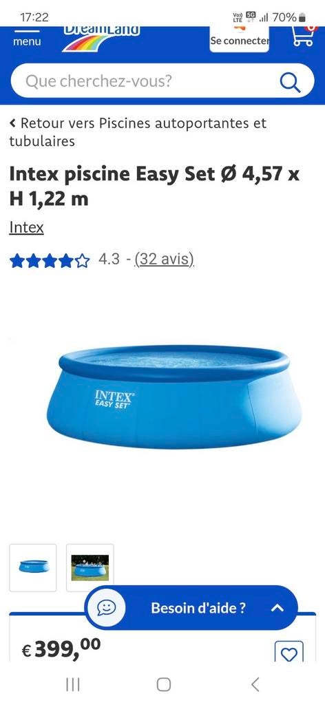Ensemble piscine intex 457 x 122, Enlèvement