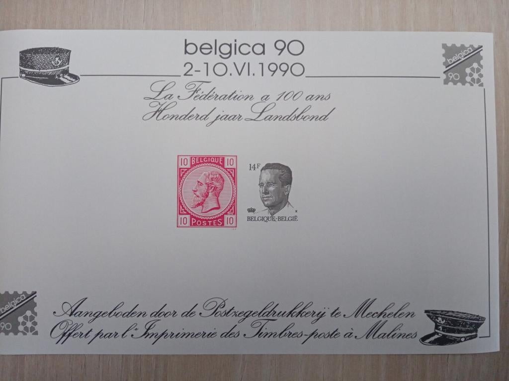 Herdenkingsvelletje België 90 lot 985, Postzegels en Munten, Postzegels | Europa | België, Ophalen of Verzenden