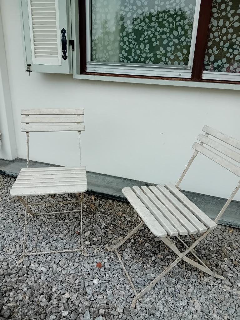 2 anciennes chaises de bistro, Enlèvement, Utilisé, Pliant