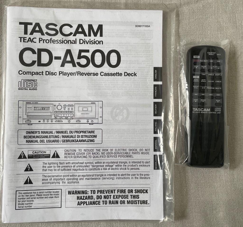 Tascam CD A 500, Enlèvement ou Envoi, Comme neuf, Lecteur CD, Autres marques
