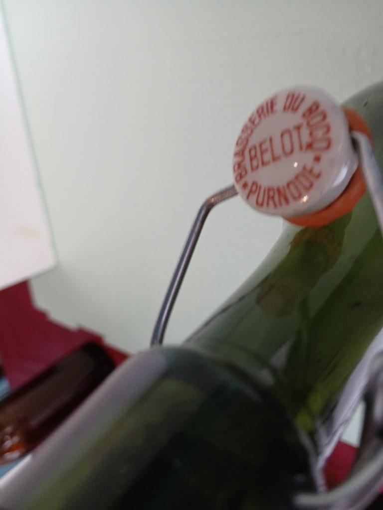 Ancienne bouteille de la Brie BELOT à Purnode, Collections, Enlèvement ou Envoi, Utilisé, Bouteille(s), Autres marques