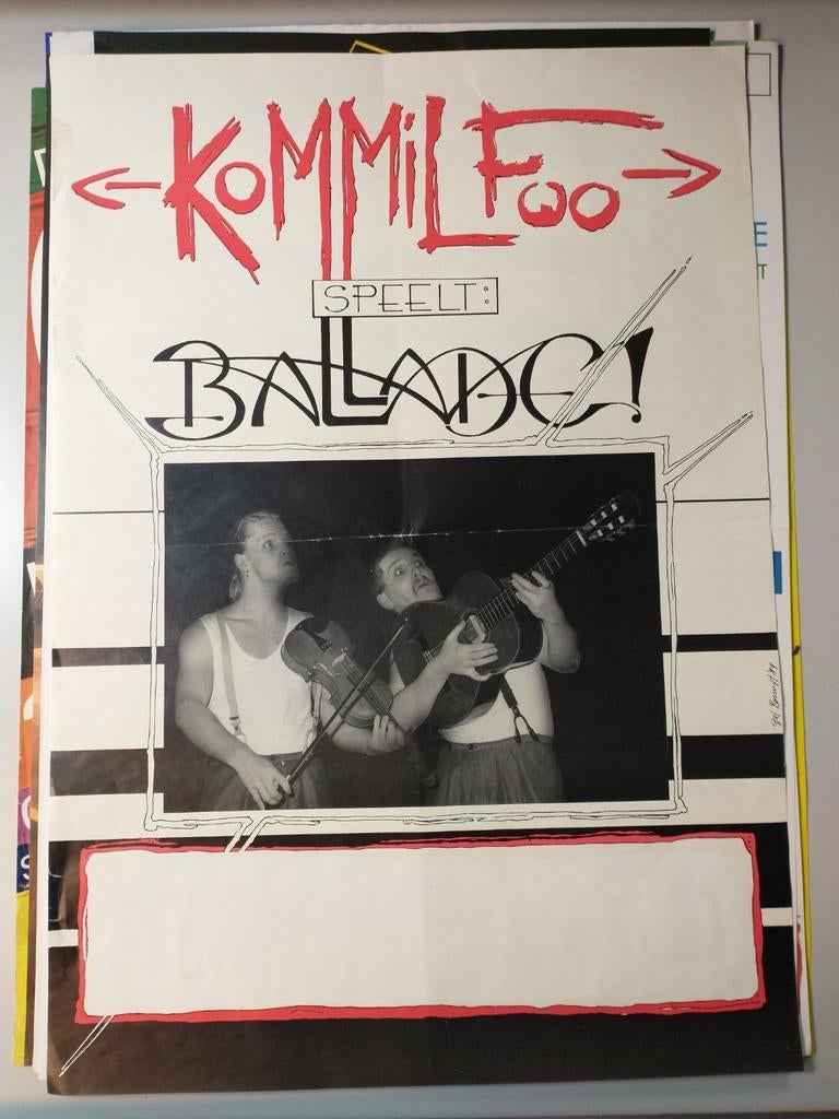 Kommilfoo speelt ballade affiche, Ophalen of Verzenden, Zo goed als nieuw