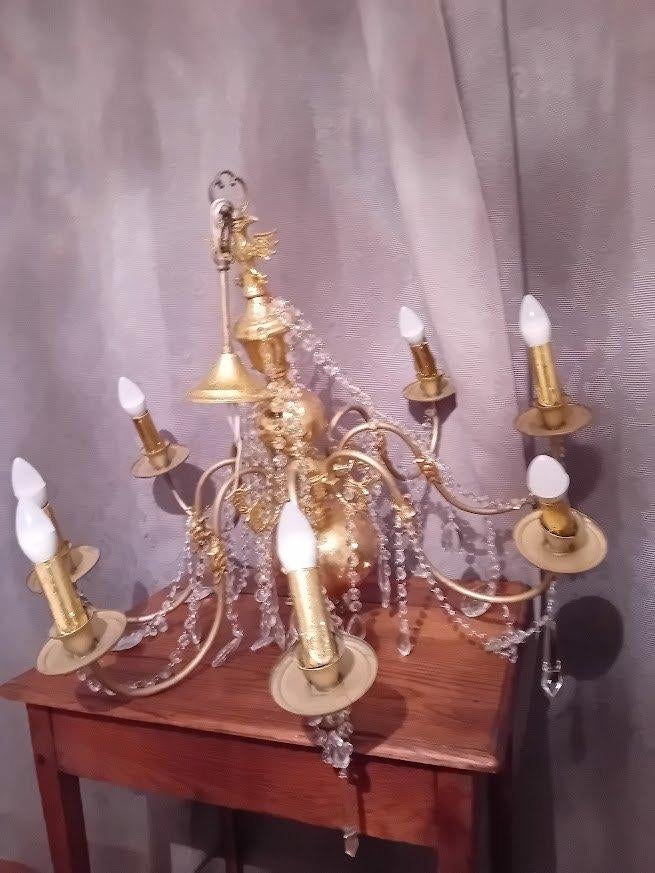 lustre Marie Thérèse recouvert à la feuille d'or, Ophalen