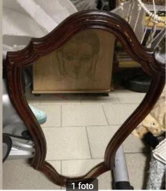 Vintage spiegel 45  75 cm, Antiek en Kunst, Ophalen