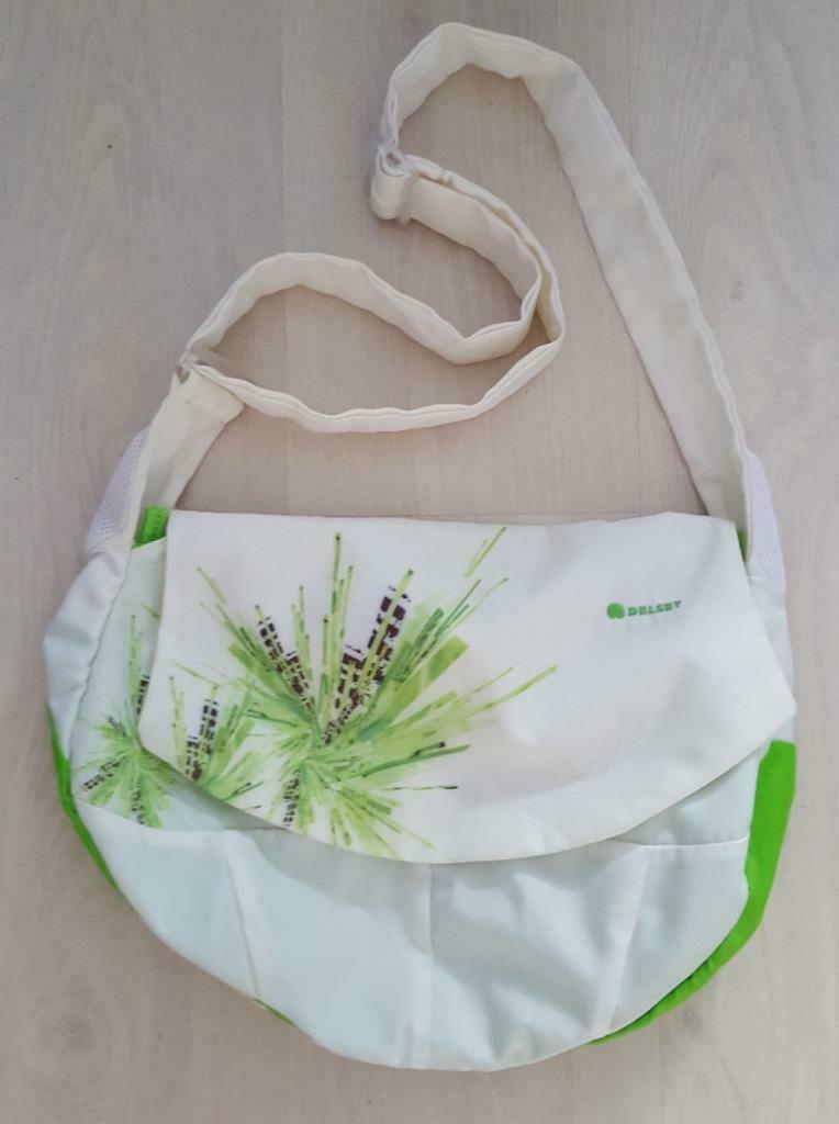 Delsey reistas nieuw lichtcrème + groene schoudertas, Ophalen of Verzenden, Nieuw, Overige kleuren, Schoudertasje