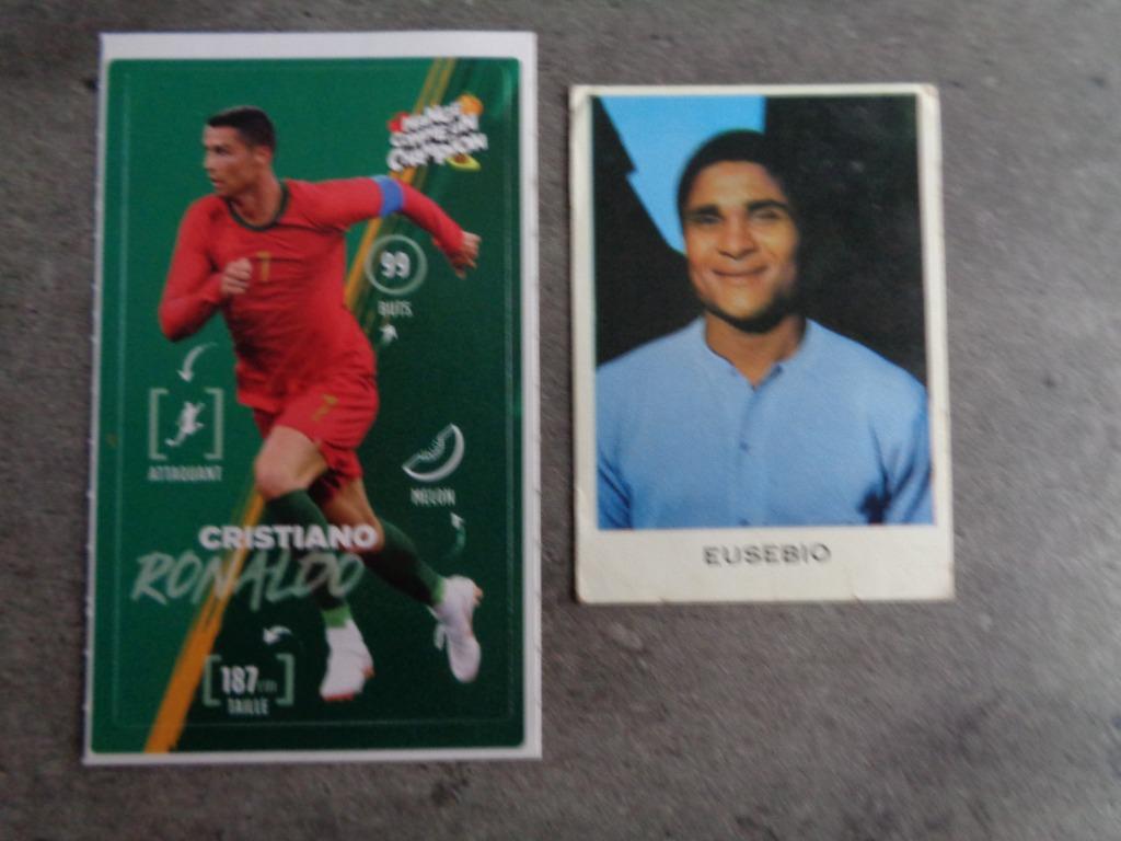 VOETBAL PRENTEN PORTUGESE TOPPERS EUSEBIO EN RONALDO, Ophalen of Verzenden