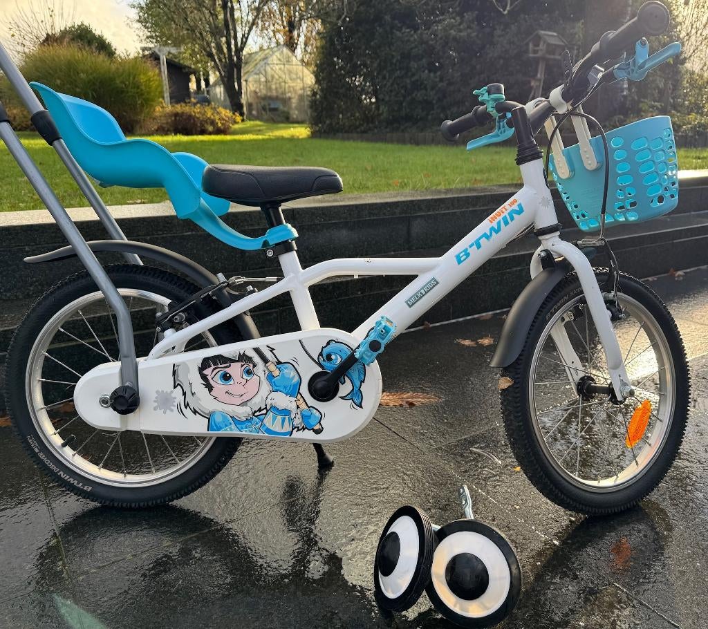 Kinderfiets 16 inch, Ophalen, Zijwieltjes, 16 tot 20 inch, B-Twin