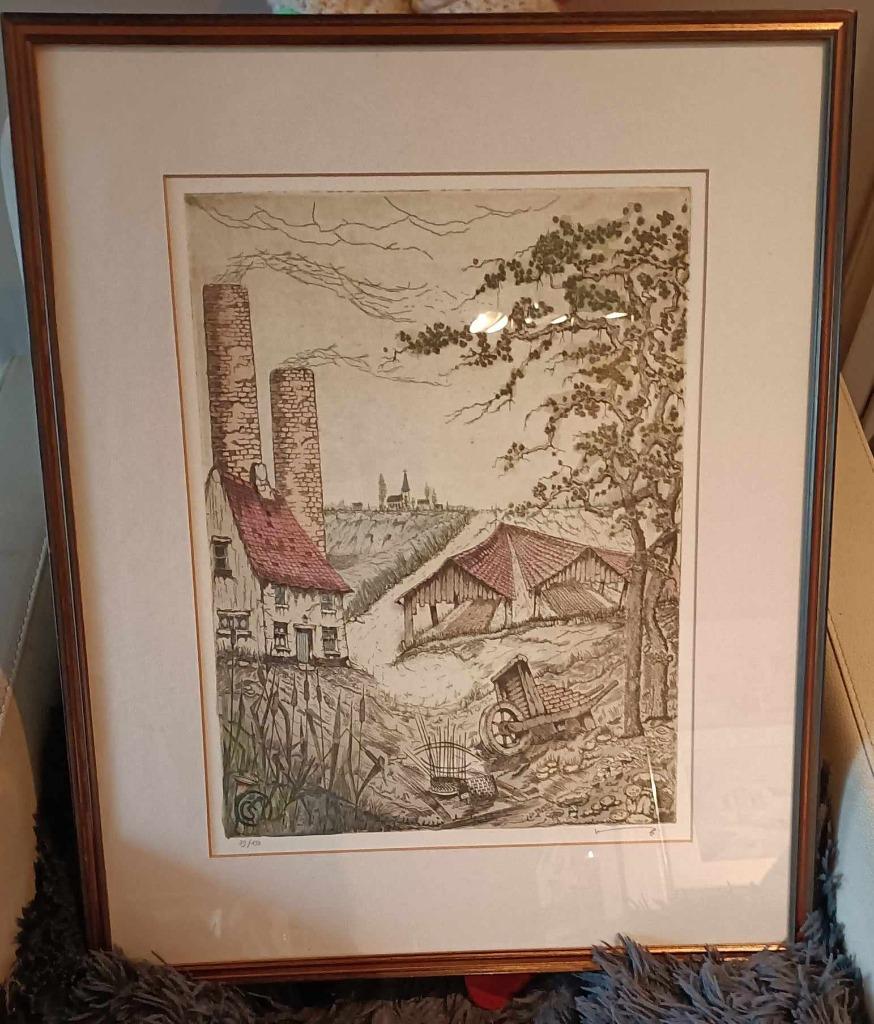 litho landschap, Antiek en Kunst, Ophalen