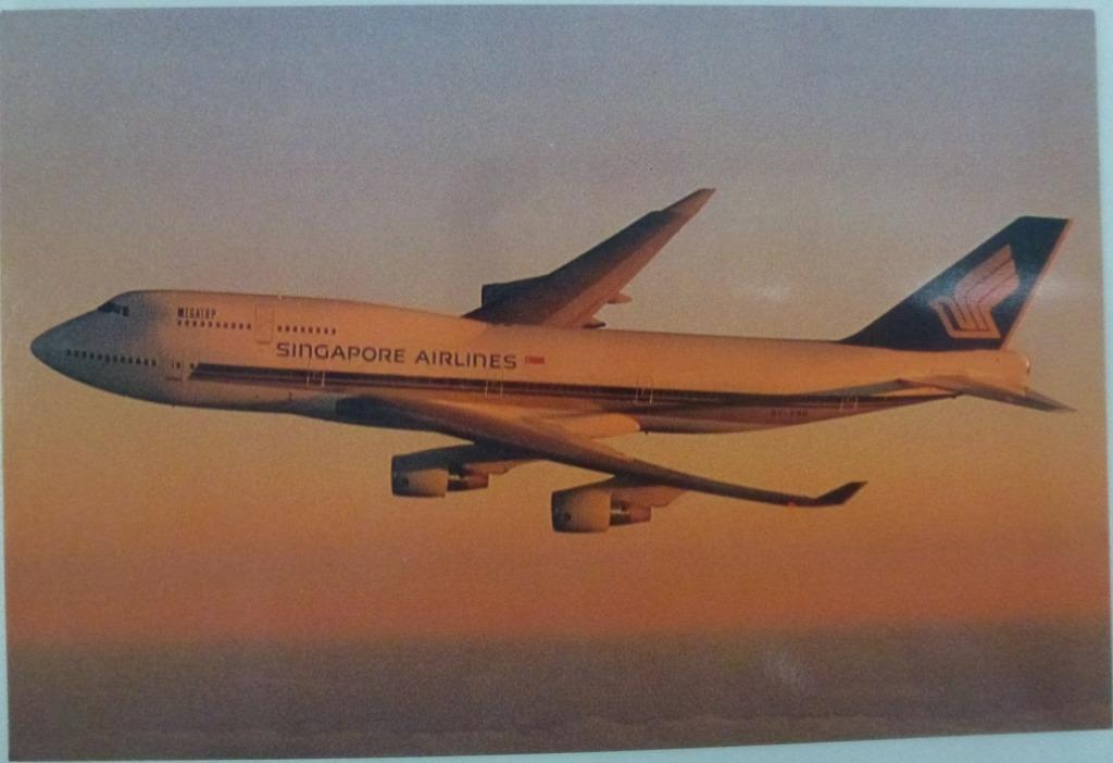 Carte postale ancienne Boeing 747 de Singapore Airlines, Envoi, Comme neuf, Carte, Photo ou Gravure