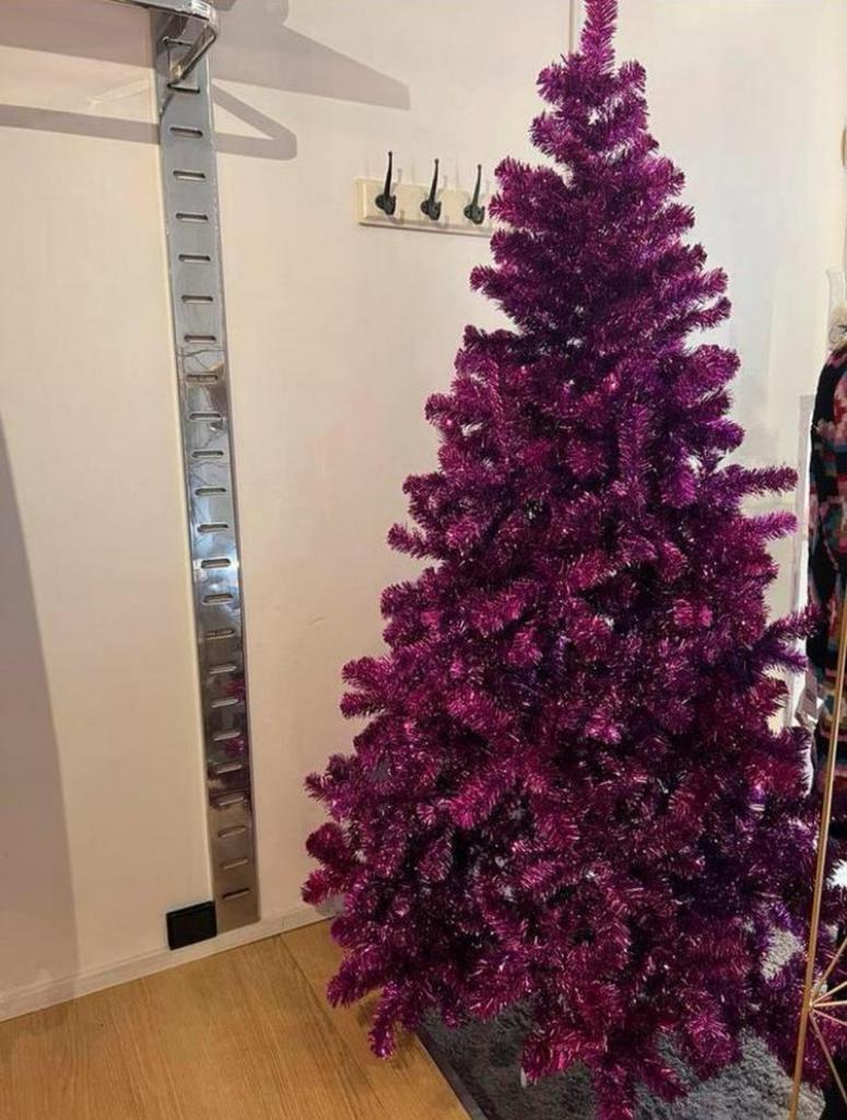 Sapin de Noël artificiel violet/fuchsia, Divers, Noël, Enlèvement ou Envoi, Comme neuf