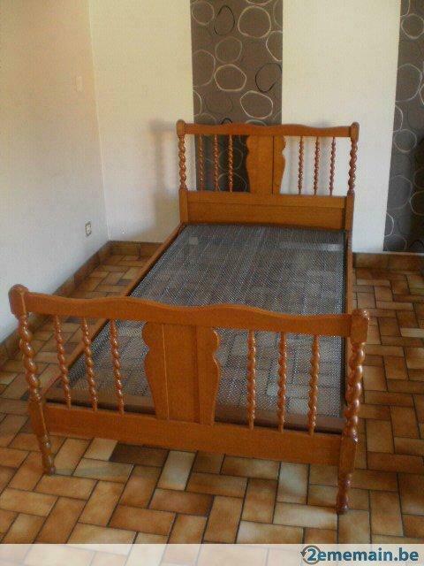lit 1 personne, 100 cm, Torsade, Une personne, Brun