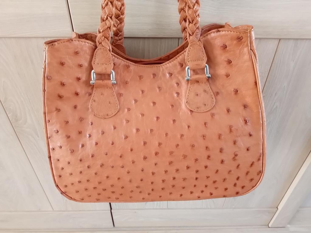 Sac à main en cuir d'autruche, Bijoux, Sacs & Beauté, Sacs | Sacs Femme, Enlèvement ou Envoi, Neuf, Sac à main