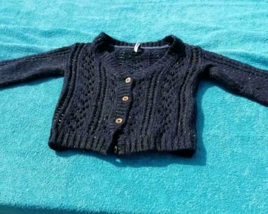 Cardigan chaud bleu foncé à paillettes 6 ans, Enlèvement ou Envoi, Utilisé, Fille
