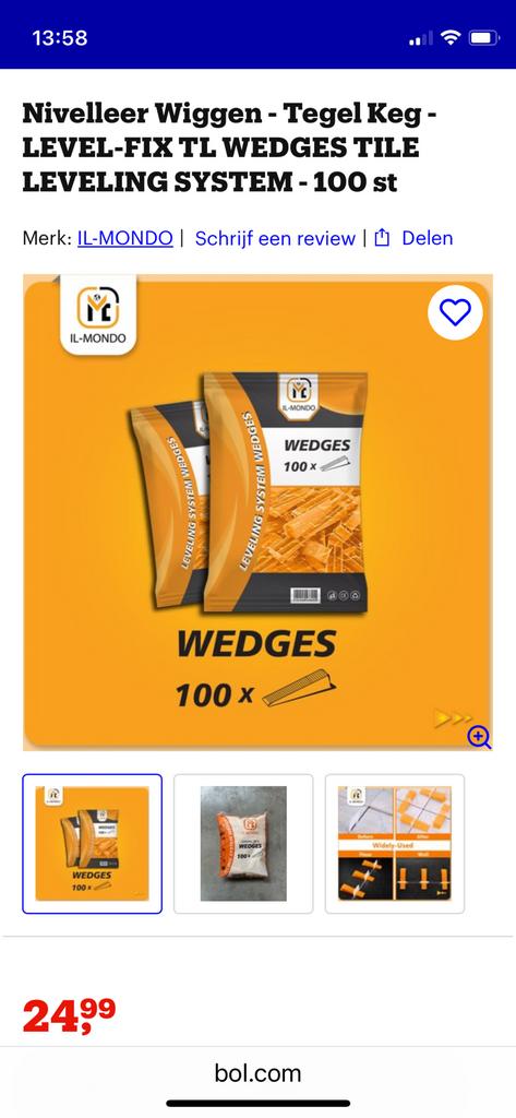Leveling system wedges 1600 st halve prijs, Doe-het-zelf en Bouw, Tegels, Ophalen
