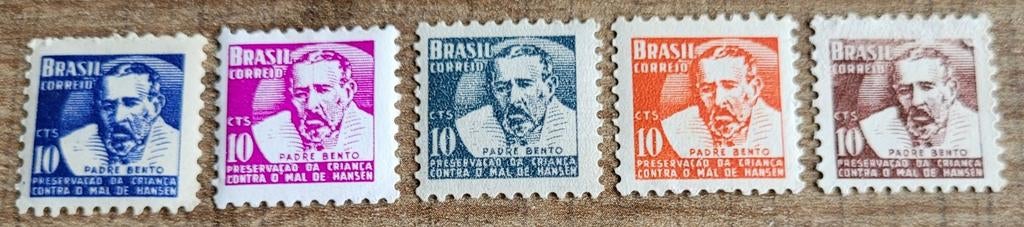 5 oude, kleine postzegels: Brazilië, Ophalen of Verzenden, Postfris, Zuid-Amerika