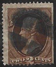 1 Postzegel USA 1870 Presidenten en politici [zonder grill], Ophalen of Verzenden, Gestempeld, Noord-Amerika