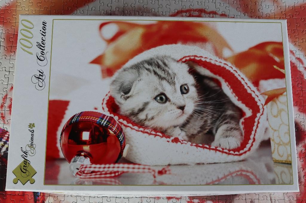 Puzzle 1000 pièces - Chaton de Noël, Ophalen, Legpuzzel