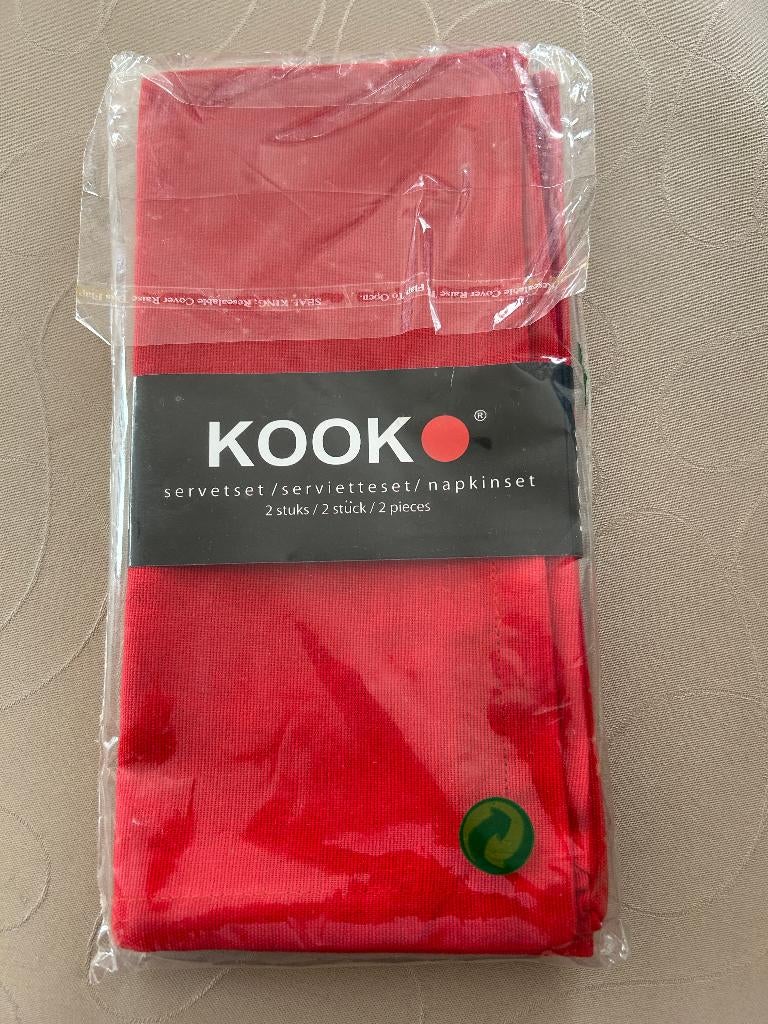 NIEUW SERVETSET ( 2 ) KOOK, Maison & Meubles, Cuisine | Linge de cuisine, Enlèvement ou Envoi, Neuf, Rouge, Autres types
