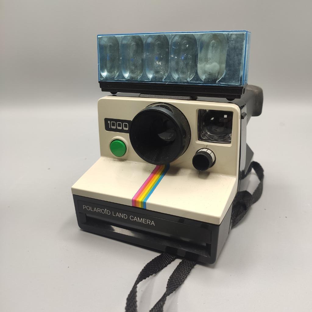 Vintage Polaroid 1000 regenboog + flashbar + draagtas, Ophalen of Verzenden, Gebruikt, Polaroid, Polaroid