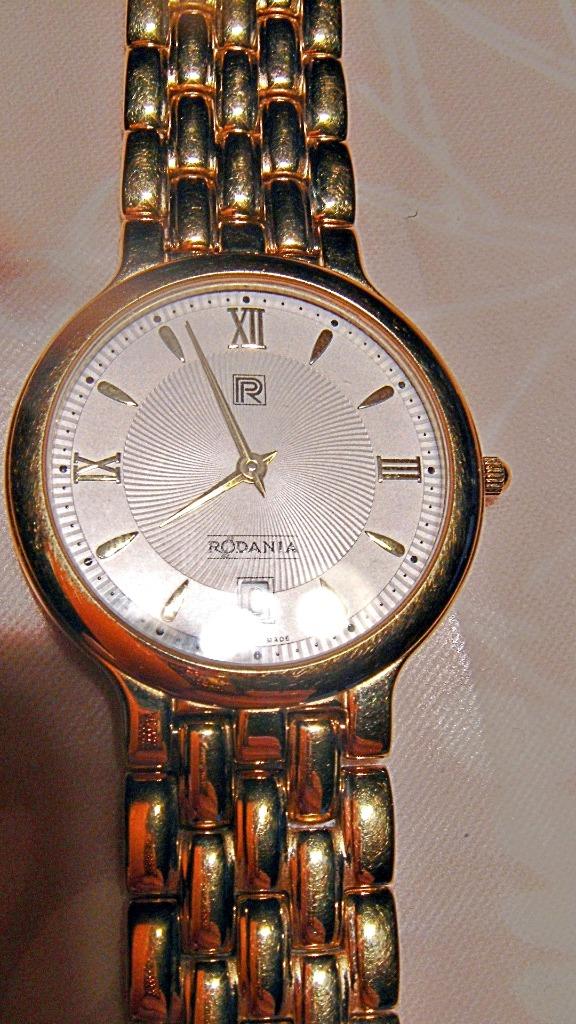 Montre homme RODANIA quartz, bracelet plaqué or grain de riz, Enlèvement ou Envoi, Comme neuf