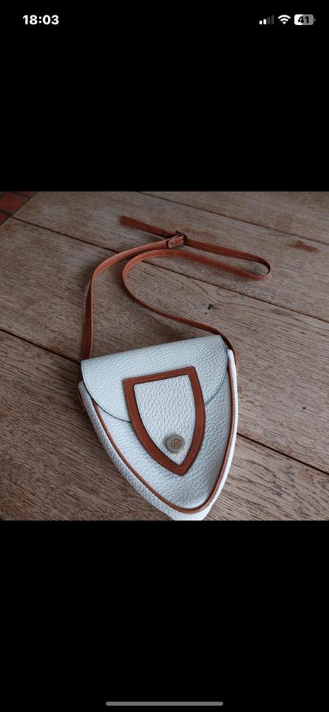 Tres beau sac Vintage «  Ted Lapidus «, Enlèvement ou Envoi, Comme neuf, Blanc, Sac à bandoulière