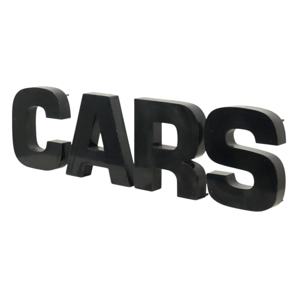 Grote Metalen Letters Cars Zwart Gelakt Reclame Mancave, Panneau publicitaire, Enlèvement ou Envoi, Utilisé, Nvt