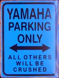 Metalen rusty-old wandplaat Yamaha Parking Only, Motoren, Ophalen of Verzenden, Nieuw