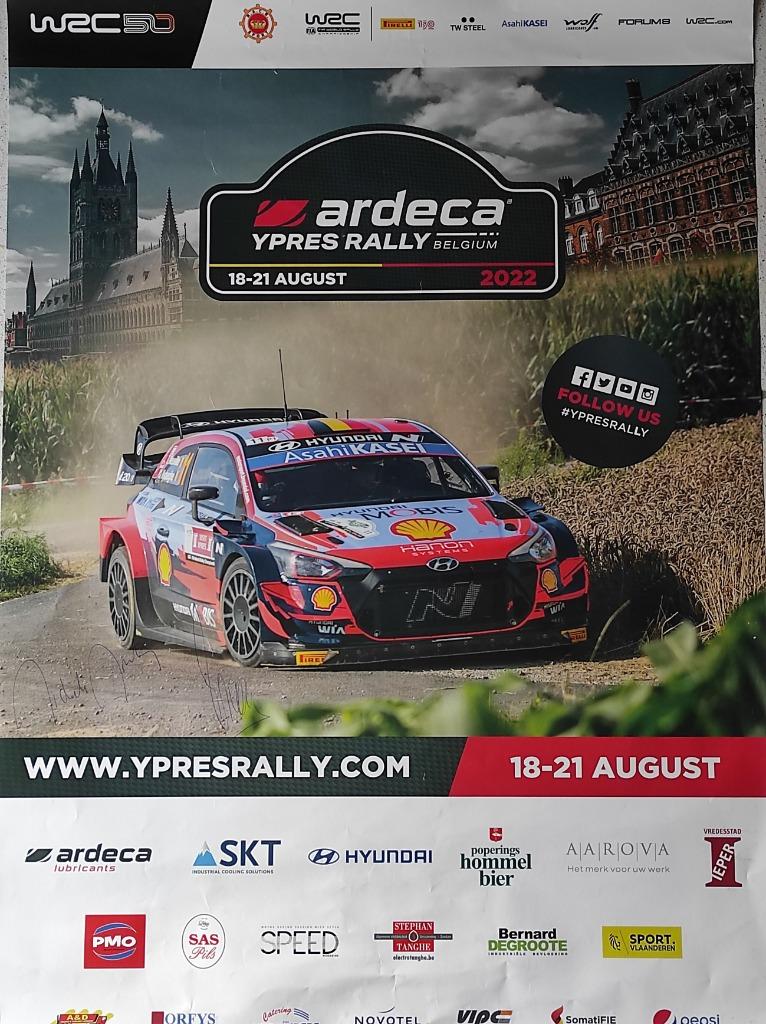 Poster WRC WK Rally België, Ieper 2022 te koop > zie foto's., Verzamelen, Rechthoekig Staand, Nieuw, Ophalen of Verzenden, Sport