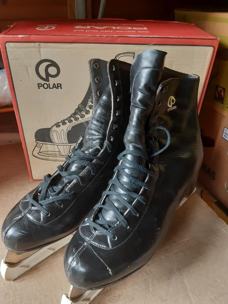 Vintage lederen ijsschaatsen maat 46., Sport en Fitness, Schaatsen, Ophalen, Gebruikt