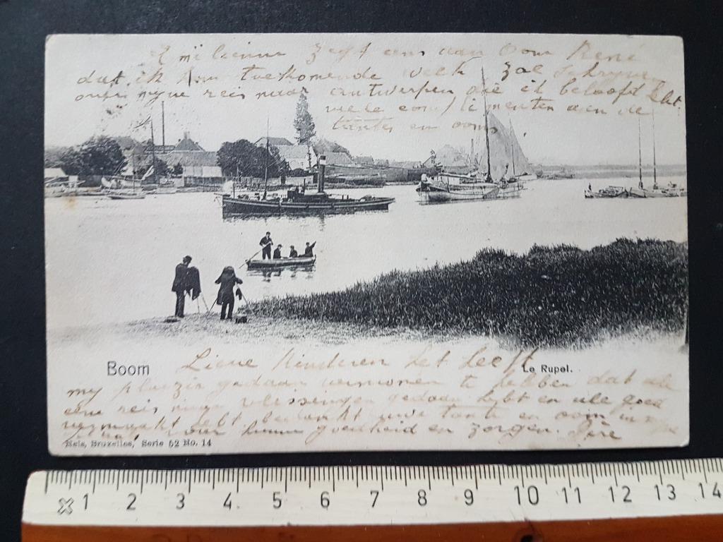 Postkaart Boom Le Rupel Boot Bateau ( fotograaf aan het werk, Enlèvement ou Envoi, Avant 1920, Affranchie, Anvers