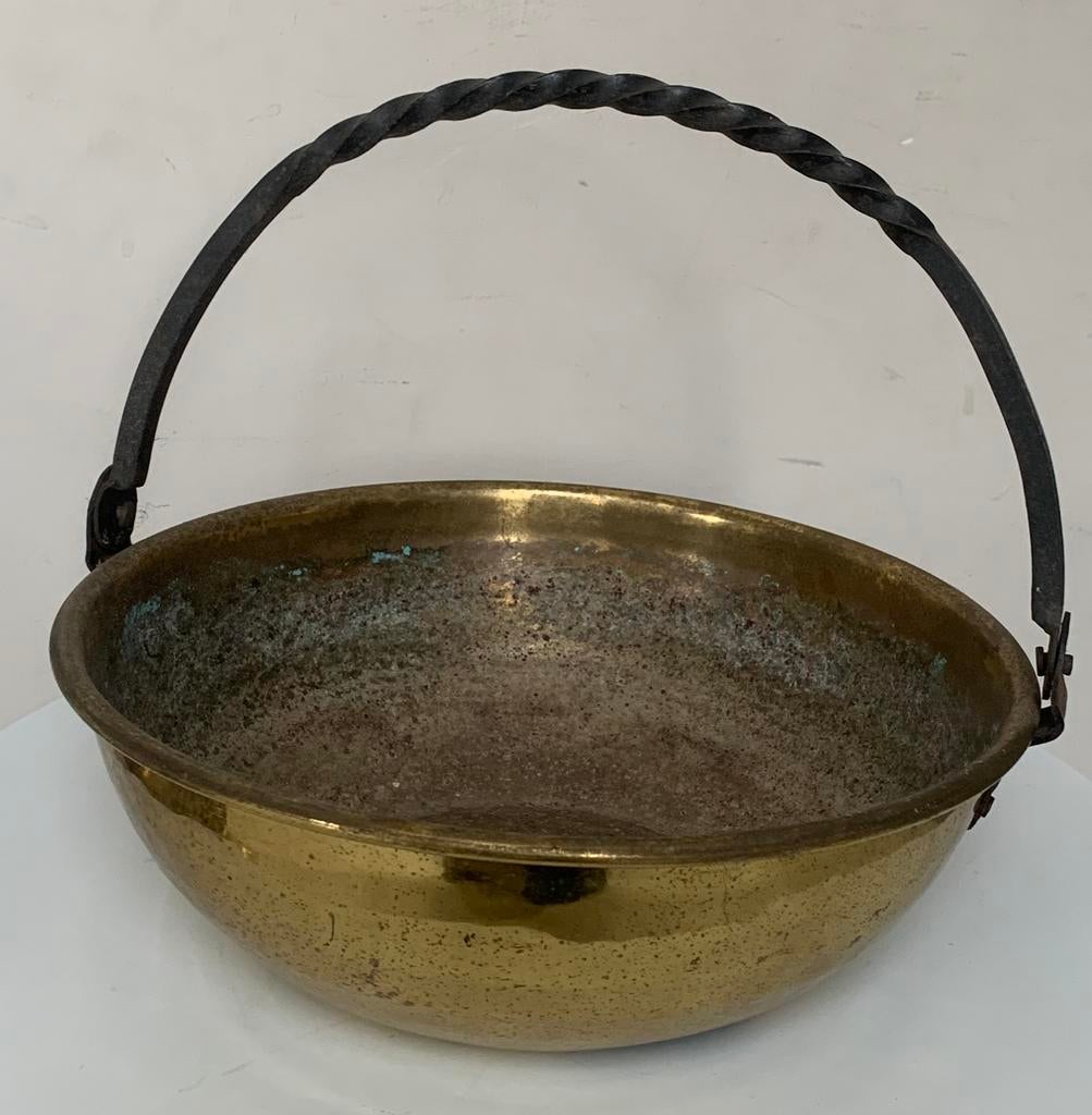 Vintage koperen mand met handgreep, Antiek en Kunst, Ophalen, Koper