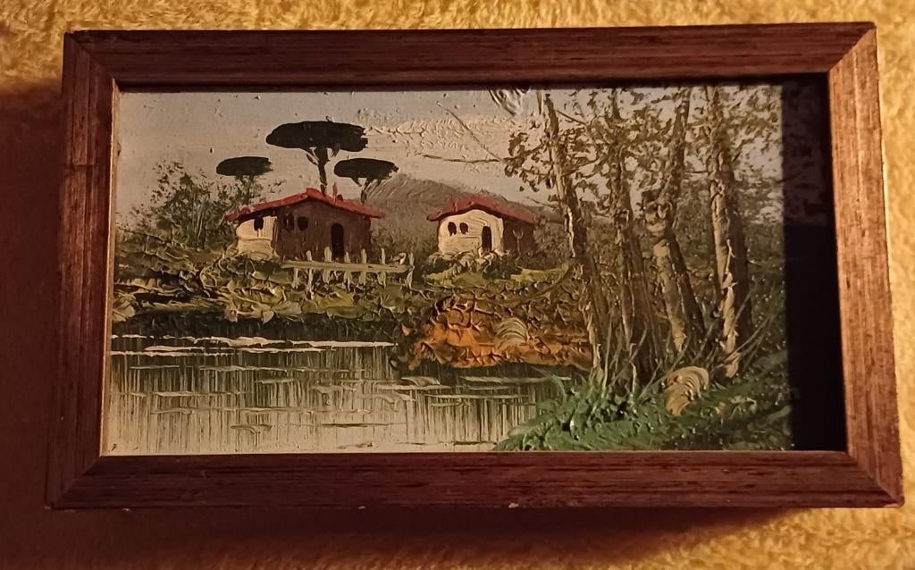 Olieverfschilderijtje op paneel, Antiek en Kunst, Ophalen