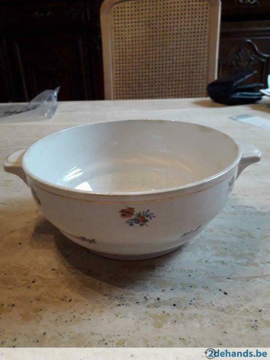 Bol blanc à motif floral en céramique, Antiquités & Art, Antiquités | Céramique & Poterie, Enlèvement ou Envoi