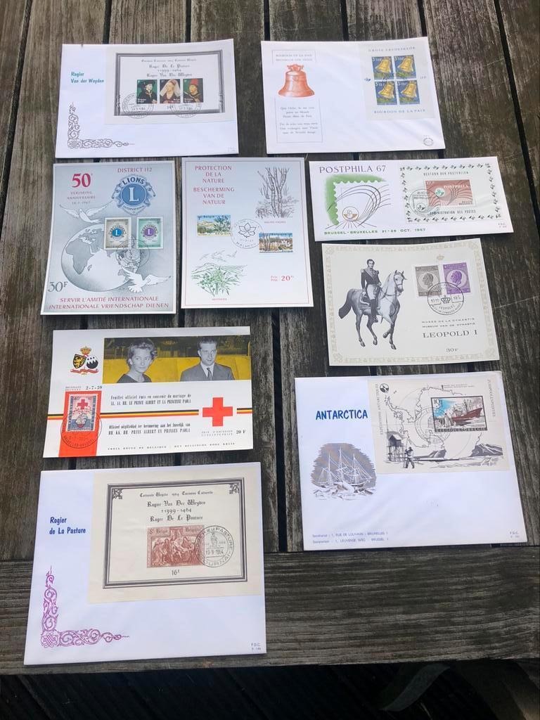 timbres oblitérés lot de 9, Enlèvement ou Envoi, Affranchi, Oblitération 1er jour, Autre